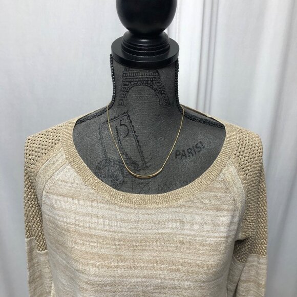 Knox Rose Sweater Womens Sz 1X Gold Metallic Long Sleeve Festive Party Pullover - Picture 2 of 7